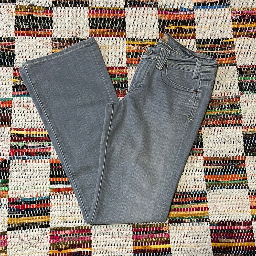 Vintage yanük low rise gray jeans with neon stiching details